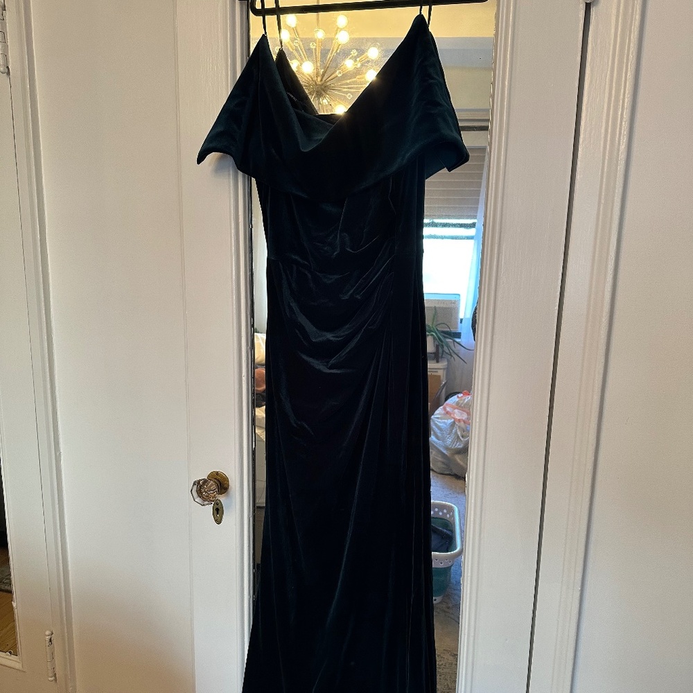 Vince Camuto Black Velvet Off-Shoulder Maxi Dress